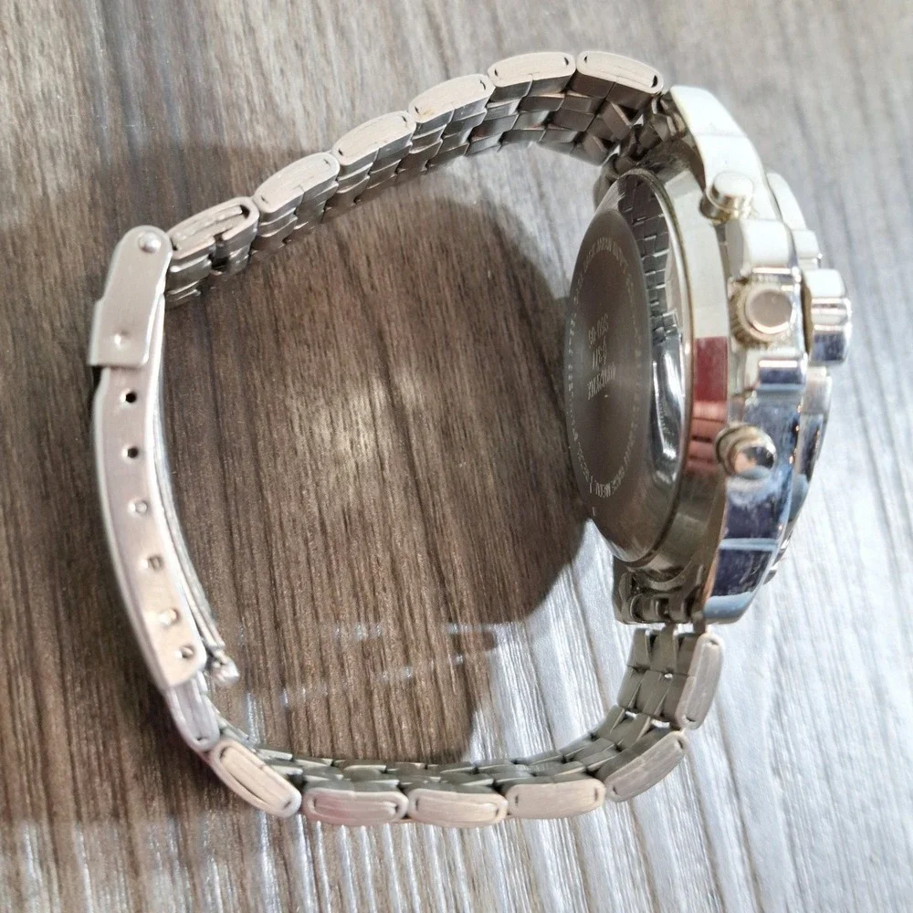 Mens Silver Analog Digital Chronograph Watch 40912KNX S60-05 30M Water Resist
